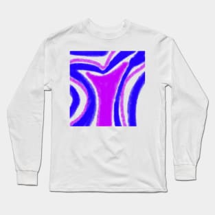 blue pink abstract watercolor texture Long Sleeve T-Shirt